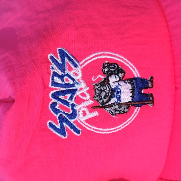 Vintage Scab's Place Embroidered Logo Snapback Hat Cap Neon Pink New - Picture 2 of 11